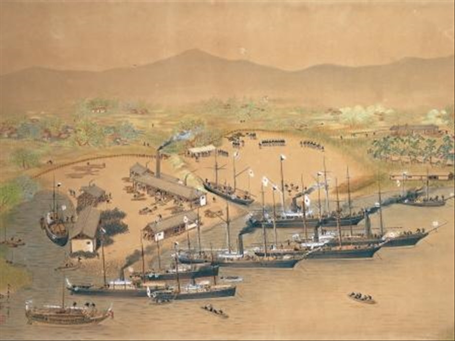 Illustrated Map of Saga Domain's Mietsu Kaigun-sho (Navy School)